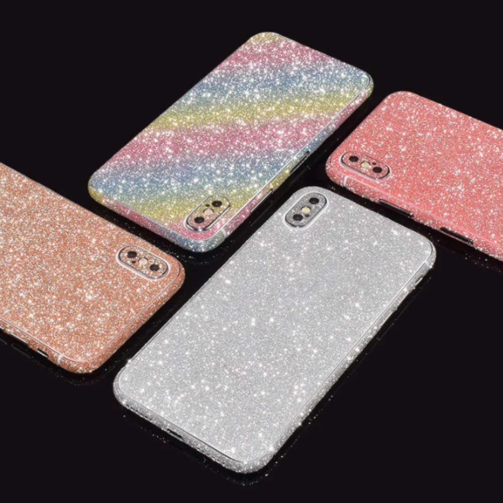Блестящая пудра защитная пленка наклейка для iPhone 11 Pro Max X XS XR полное тело против царапин защитный чехол для кожи для 7 8