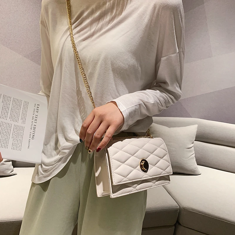 

Luxury Designer Purse And Handbags Quality Korean Diamond Lattice Chain Bag Bolsa Feminina Messenger Crossbody Bags For Women