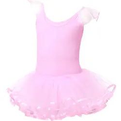 Танцевальное цельнокроеное платье для девочек; юбка; одежда для тренировок; детское балетное Пышное Сетчатое платье