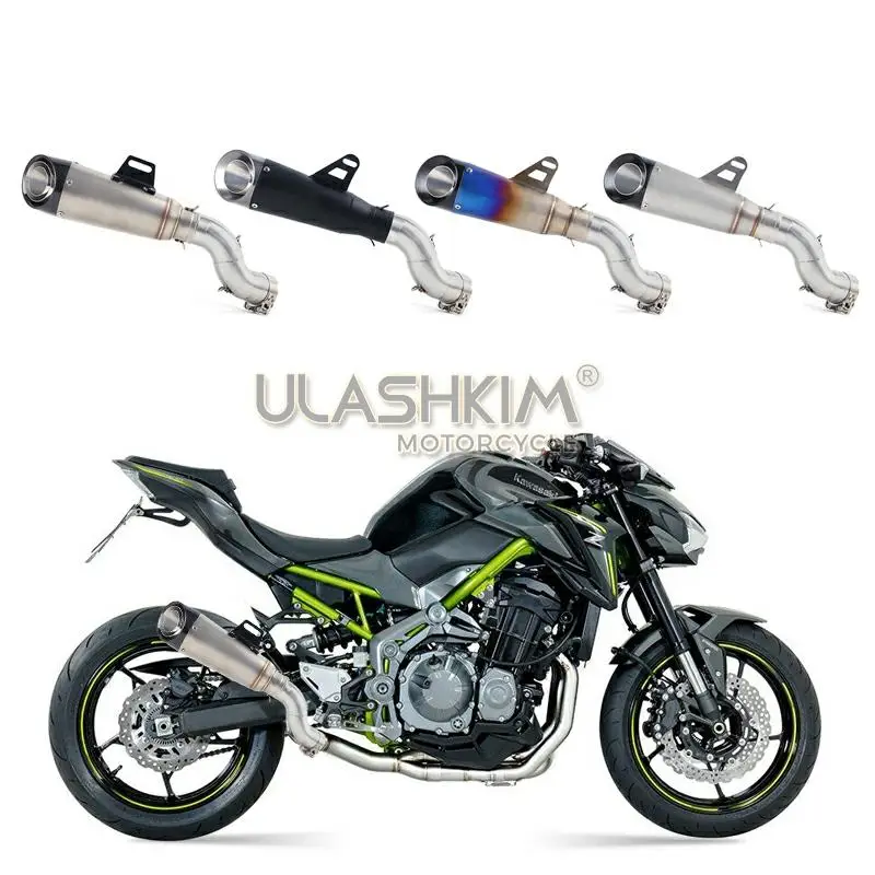 Мотоцикл выхлопная средняя труба глушитель полная система без шнуровки для Kawasaki