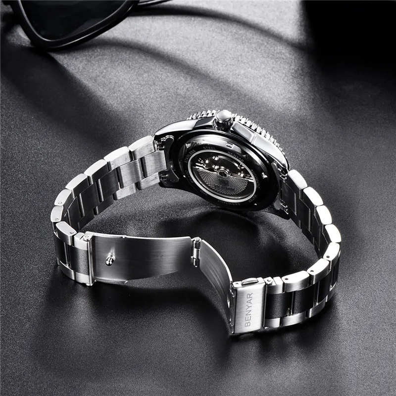 2019 новые Tourbillon Автоматические Мужские механические часы BENYAR лучший бренд класса