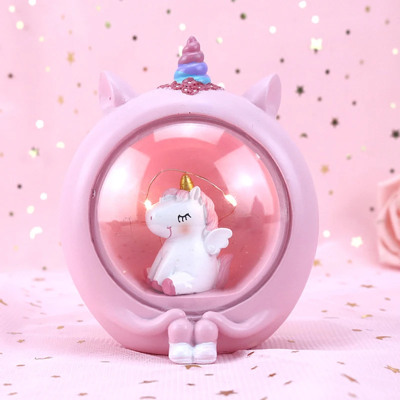 U--Pink Единорог, хрустальный шар, звезда, светодиодный светильник, детский прикроватный светильник, серия «сердце», Подарочный светильник для дома, спальни, светодиодный ночник, детские игрушки - Цвет: U--Pink