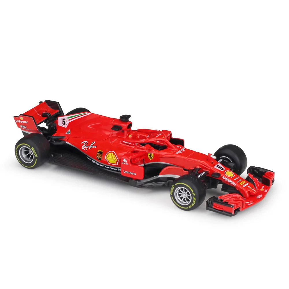 Bburago 1/43 1:43 Raikkonen No7 F1 Formula 1 гоночный автомобиль литой под давлением дисплей Модель игрушки для детей мальчиков и девочек - Цвет: 2018  Vettel  No5