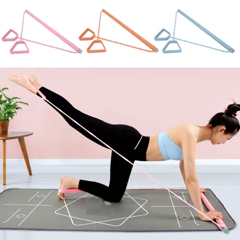 

Training Bar Removable Pilates Stick Sports Body Building w/Resistance Yoga Band for Effective Working-out Accessories