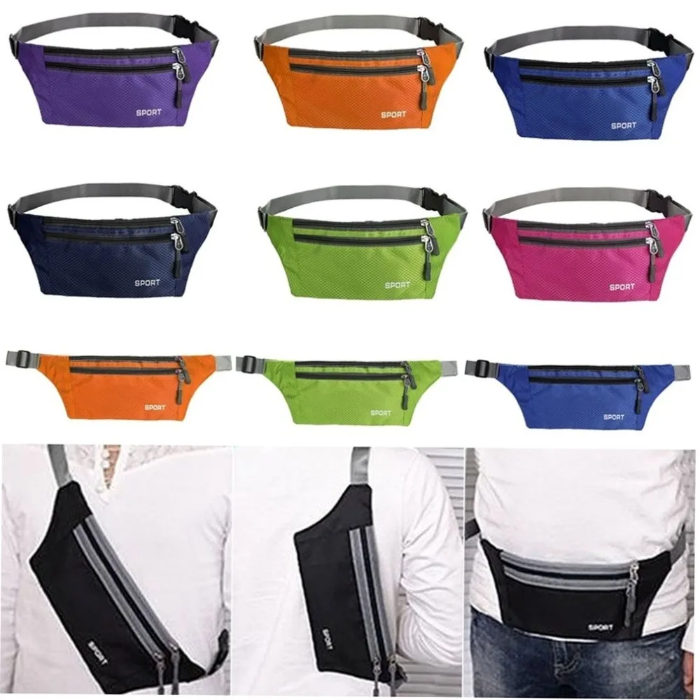 Ultra-thin Unisex Running Waist Pouch Outdoor Sport Zip Bag Wholesale