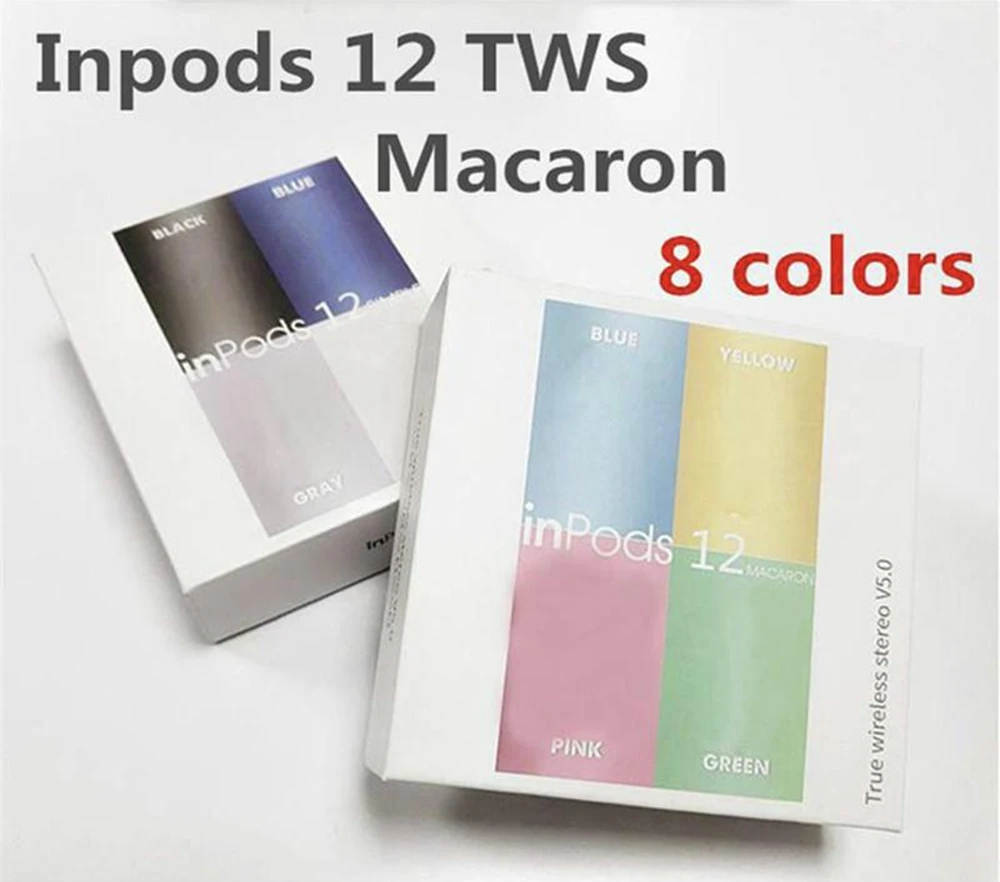 US $275.00 50pcsLot Inpods12 TWS Bluetooth Headphones Wireless Earphones Touch Control Headset Macaron Double Earbuds With Charging Box