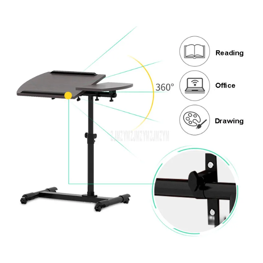 Простой дизайн, стол для ноутбука, деревянный Рабочий стол, вращающийся по высоте, регулируемая кровать, столик для ноутбука, стол для ноутбука, подставка для ноутбука, поднос, стальная рама