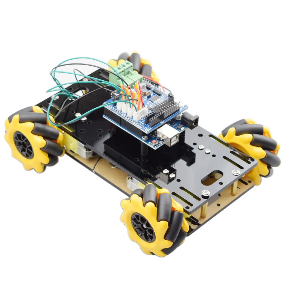 Mini RC Mecanum Wheel Omni Robot Car Chassis Kit with TT Motor for Arduino Raspberry Pi Mixly Scratch Program STEM Toy