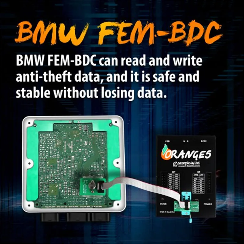 Yanhua B-M-W FEM-BDC 95128/95256 чип Противоугонный адаптер для чтения данных 8Pin адаптер работает с VVDI Prog CG Pro 9S12 Orange5