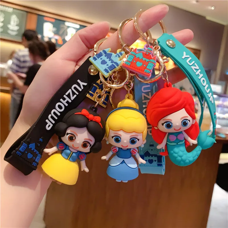 Disney Princess Keychain Cinderella Snow White Belle Mermaid Alice Cute Cartoon Car Bag Key Ring For Pendant | Мобильные телефоны и