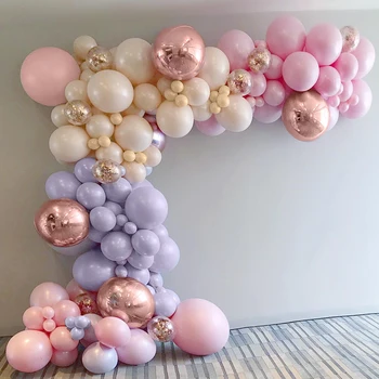 

Macaroon Pink Purple DIY Balloon Arch Garland Kit Pastel Latex Balloons for Birthday Baby Shower Wedding Anniversary Party Decor