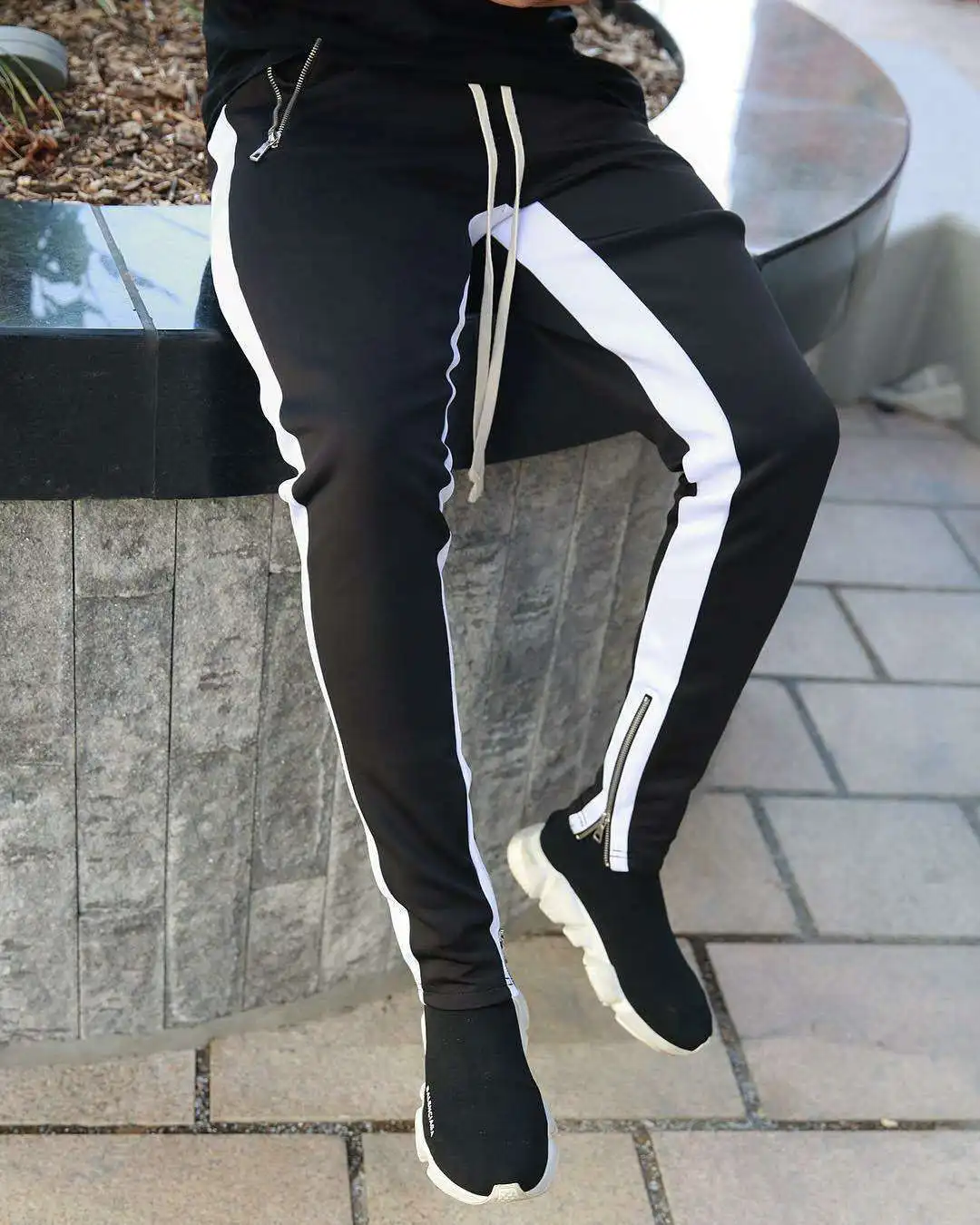 Muscle Brother High Street популярный бренд,, стиль, гимнастические штаны, штаны на молнии, мужские брюки