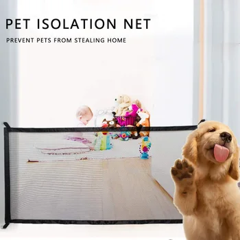 

180x72cm Pet Barrier Fences Portable Folding Breathable Mesh Dog Gate Pet Separation Guard Isolated Fence Dogs Baby Safety Fence