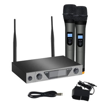 

Dual Channel Wireless Handheld UHF microphone Home Karaoke microphone LCD System for Home KTV Karaoke EU Plug