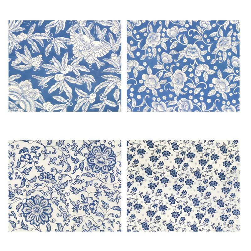 Ceramic Transfer Paper Ceramic Underglaze Transfer Paper Colorful Flower Paper Blue and White Sticker 54x37cm High Temperature Ceramic Decals