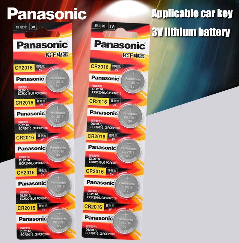 Panasonic Высокое качество литиевая батарея 10 шт./лот 3V li ion cr2016 кнопка батареи часы