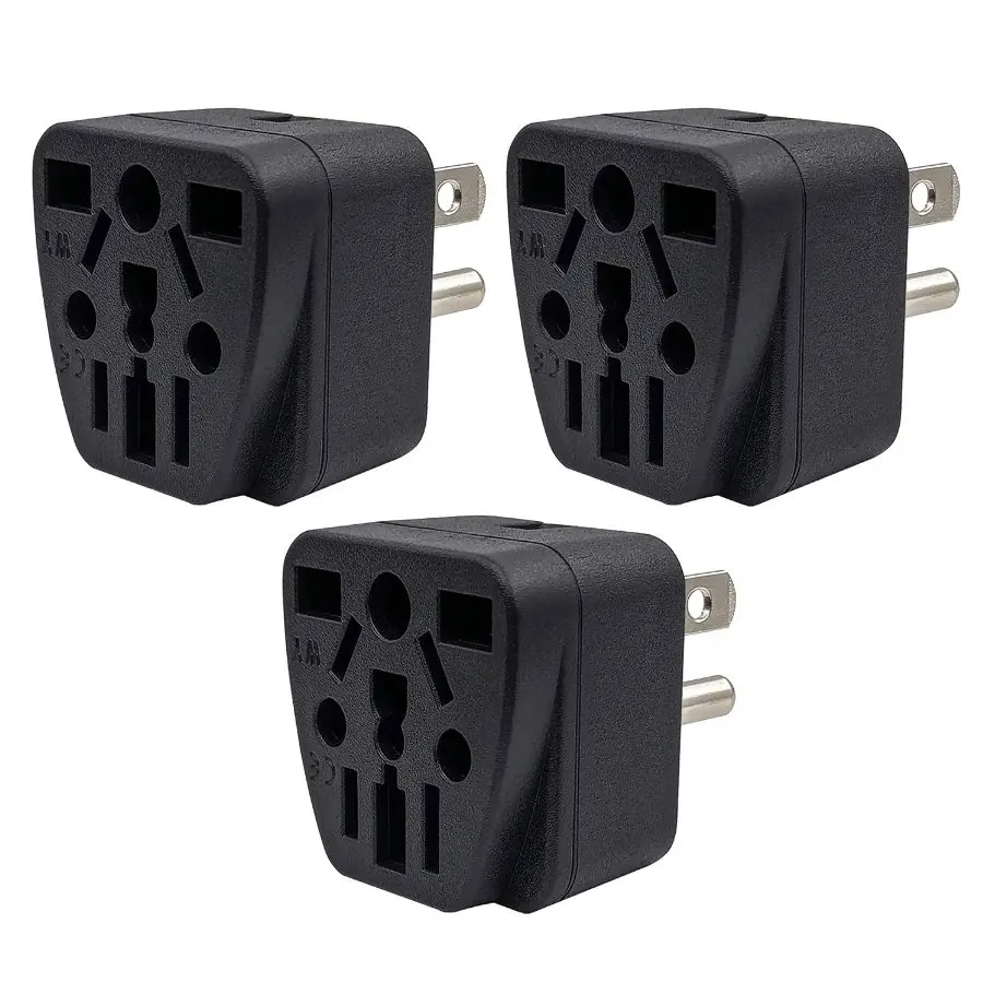 (3 Pack) Universal to USA Canada Travel Adapter Type B Plug Multi-Outlet AC100~250V 10A | Обустройство дома
