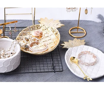 

Ceramic Ring Holder Ceramic Pineapple Dish Jewelry Trinkets Storage Home Organizer