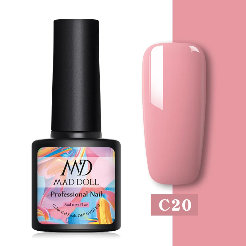 C20 MAD DOLL, Термальный гель для ногтей, меняющий цвет, блестки, отмачиваются, УФ-гель для ногтей, лак для ногтей, дизайн ногтей, сделай сам, украшение - Цвет: C20