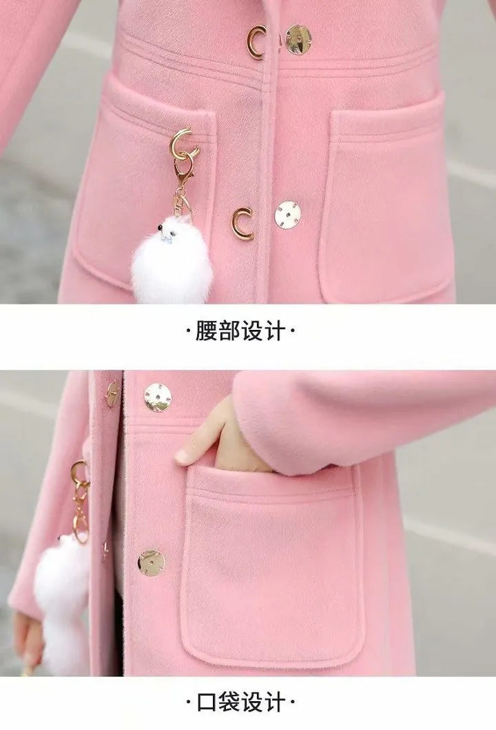 Новое Стильное шерстяное пальто осеннее и зимнее женское платье Nizi Harajuku-стильное шерстяное зимнее пальто для женщин средней длины в Корейском стиле