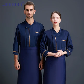 

High Quality Phnom Penh Long Sleeve Chef Uniform Unisex Kitchen Work Jacket Cafe Restaurant Bakery BBQ Hair Salon Waiter Jacket