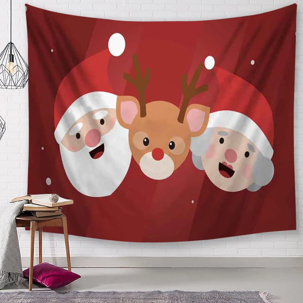 Рождество DIY гобелен Санта принт настенный гобелен искусство домашний Рождественский Декор фестиваль орнамент ковер#915