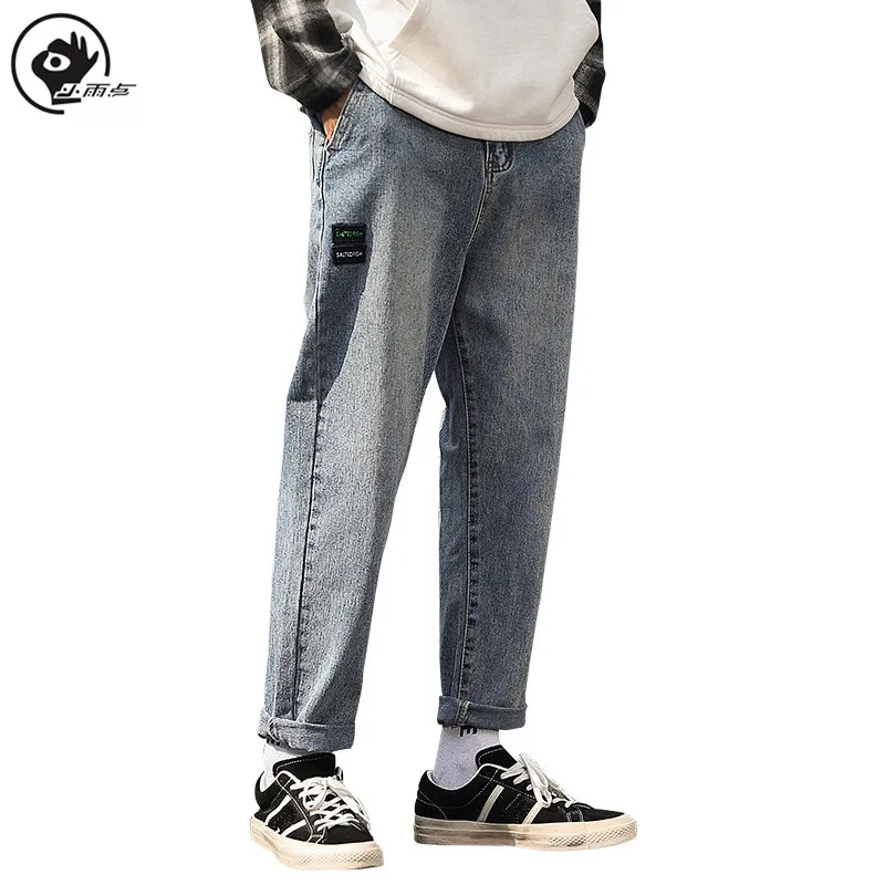 

Little Raindrop Men Jeans Brand 2020 Slim Straight Casual Thin Elasticity Cotton Men's Denim Pants Trousers Male 5XL