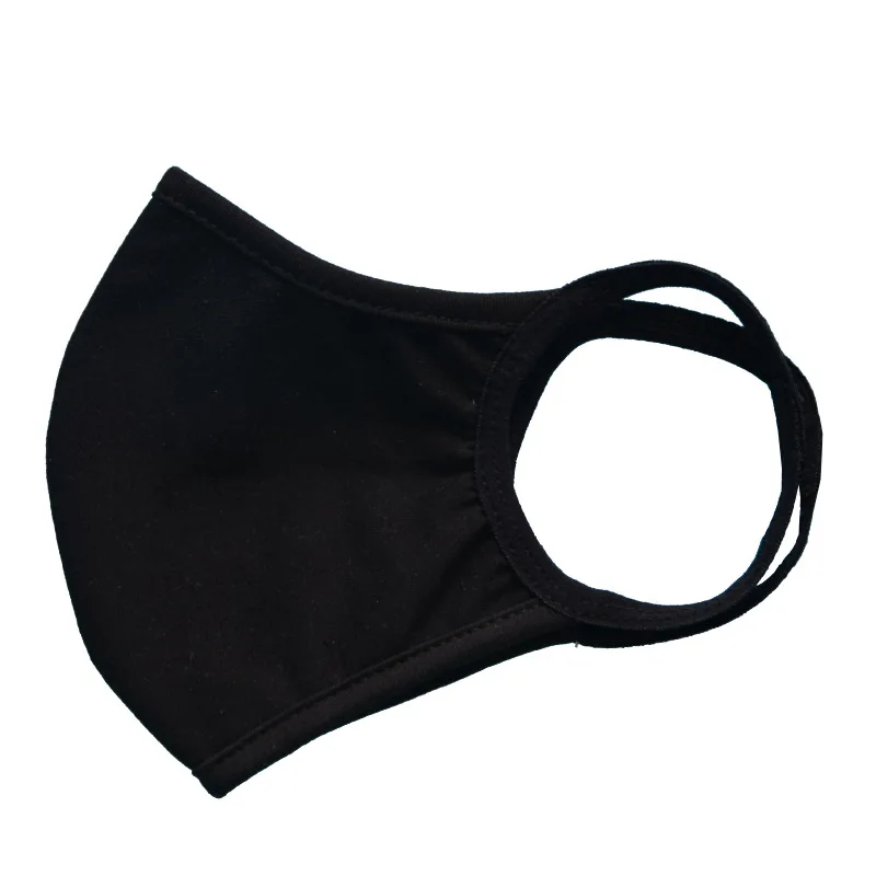 1 шт. маска для рта черная хлопковая защиты лица от пыли и носа многоразовые