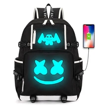 Marshmellw рюкзак DJ Светящийся рюкзак для подростков студенческие школьные сумки с Usb зарядкой мужские женские дорожные сумки для ноутбука Rucks
