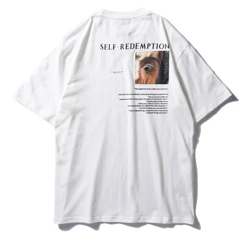

GONTHWID Self Redemption Patchwork Printed T-Shirt Hip Hop Short Sleeve Streetwear Tops Tees Fashion Skateboards Tshirts