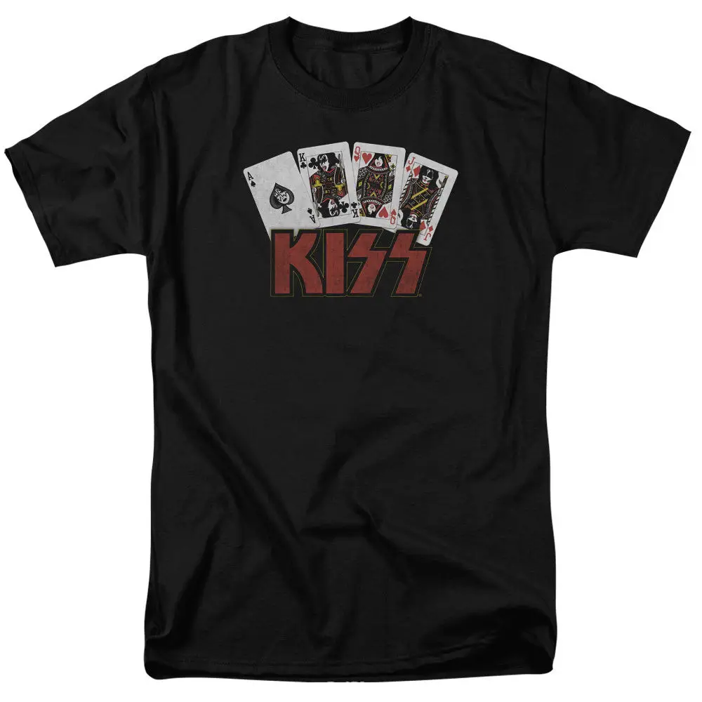 Kiss рок карточки с заколками для волос лицензионный, для взрослых Футболка все размеры