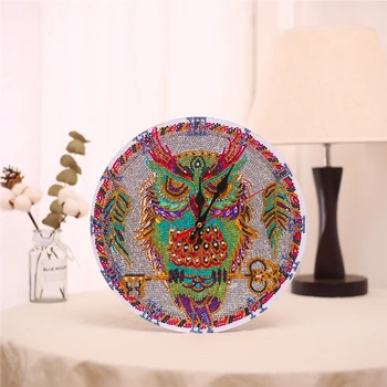 

New 3D Special Shaped Diamond Embroidery Owl Unicorn Wall Clock 5D Diamond Painting Cross Stitch Watch Diamond Mosaic Decor
