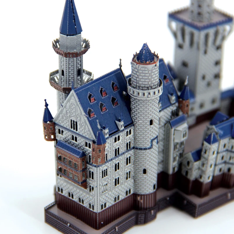 Металлические DIY сборочные модели 3D стерео головоломки цвет Neuschwanstein замок