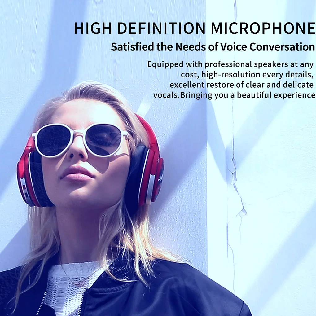Wireless Bluetooth 5 0 Headset Foldable Stereo Headphone Noise Reduction Audio Earphone with Microphone