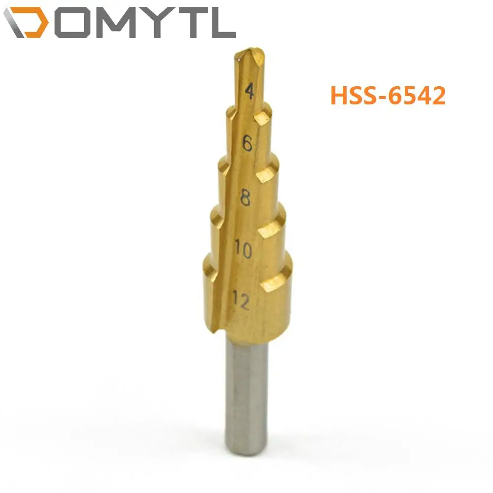 Metric Spiral Flute Pagoda Shape Hole Cutter 4-12/20/32mm HSS Steel Cone Drill Bit Set HSS Steel Step Sharpening 6542