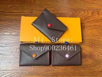 

Hot Sale Fashion Women's Genuine Leather Emile Wallet High quality portable wallet Clutch With box Free shipping