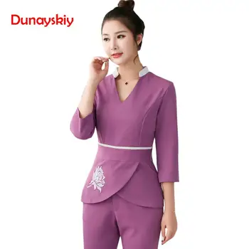 

Women Workwear 2pcs Sets Female Hospital Nurse Uniforms Wholesales Beauty Clothing Beautician Medical Work Clothes Nurse Uniform
