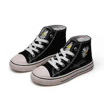 

New 2020 Embroidery Canvas Shoes Breathable Kids Boys Girls Casual Shoes Anti Slip Sports Shoes Children Sneaker 3 Color