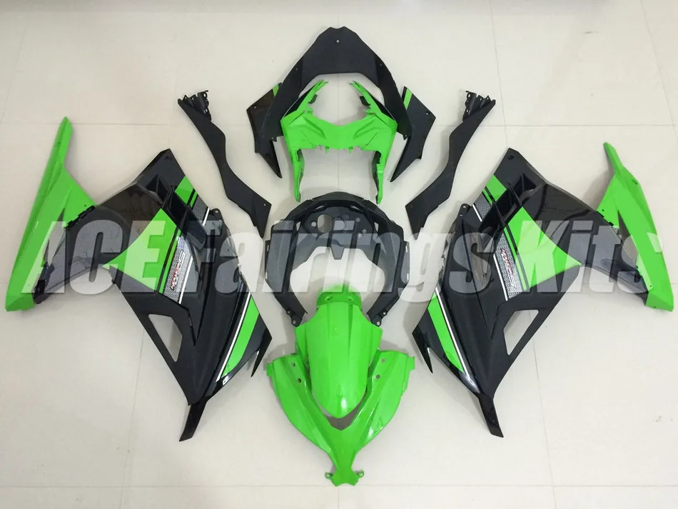 ABS обтекатель комплект для Kawasaki Ninja300 EX300 300R 2013, 13, 14, 15, 16, 17, Обтекатели литья под давлением, зеленый