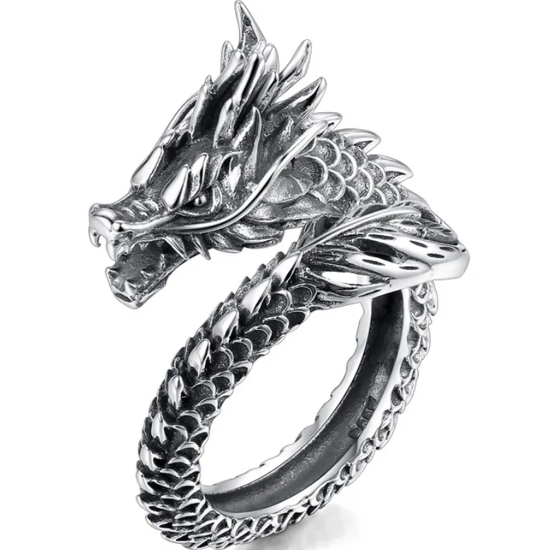 Властный Дракон голова Ретро самообороны кольцо женский мужской палец лезвие Тигр Волк обороны боевое оружие