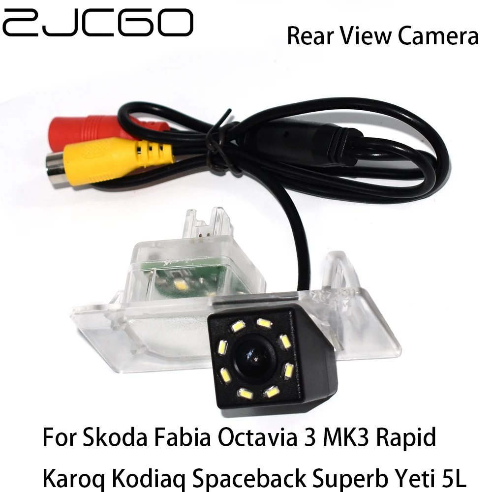 

ZJCGO CCD Car Rear View Reverse Back Up Parking Camera For Skoda Fabia Octavia 3 MK3 Rapid Karoq Kodiaq Spaceback Superb Yeti 5L