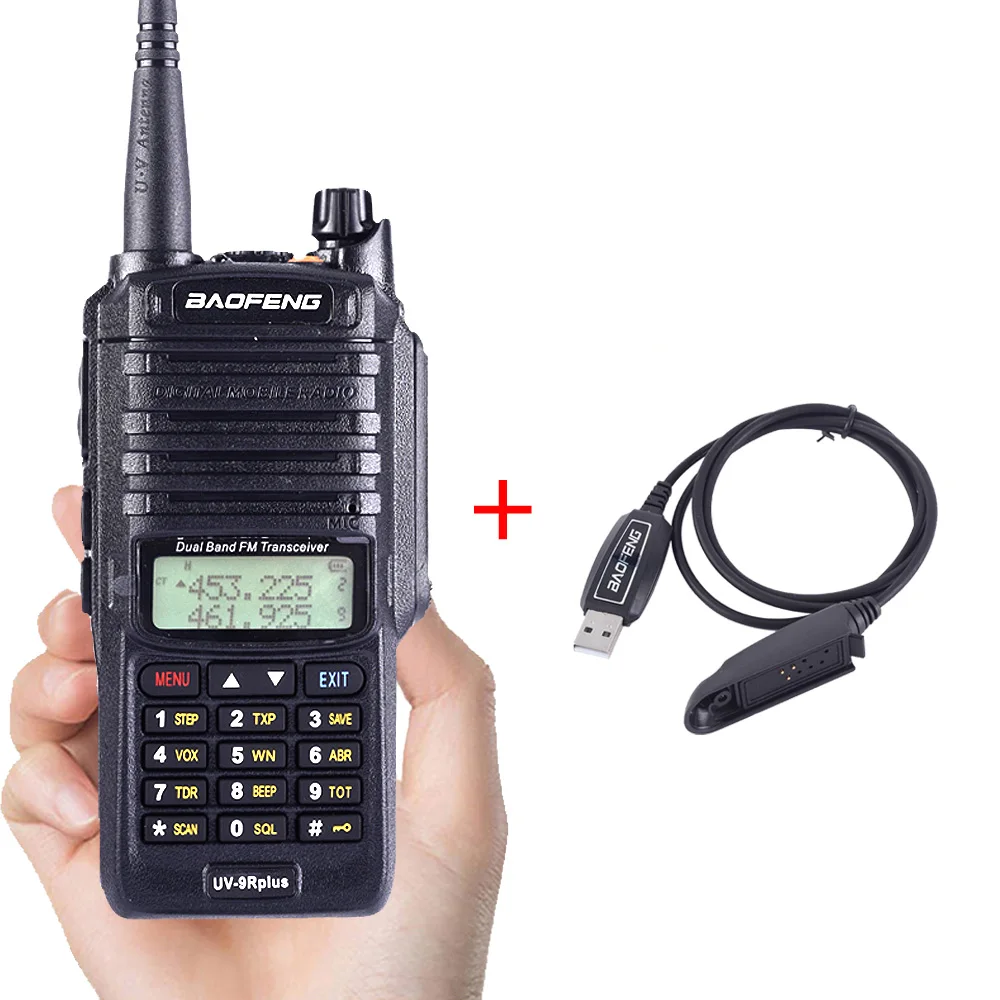 UV-9RP-cable Baofeng UV-9R plus высокая мощность обновление водонепроницаемый IP67 walkie talkie 10 Вт для двухсторонней радиосвязи дальность 10 км 4500 мАч UV 9R plus - Цвет: UV-9RP-cable