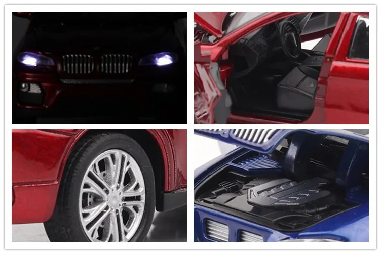 1:32 модель литая под давлением машина SUV X6 имитация металлического сплава дисплей Автомобили огни игрушки для детей Подарки для детей