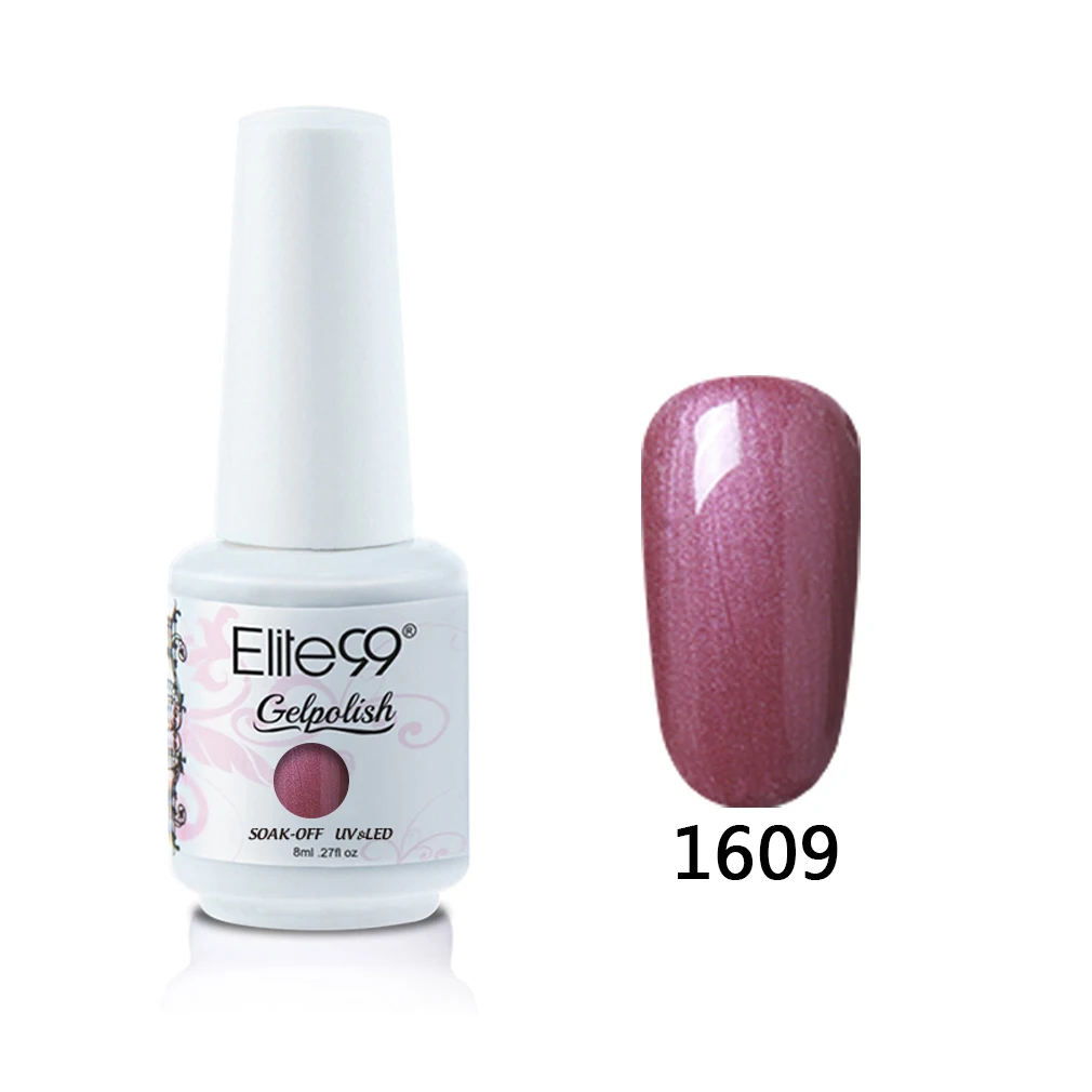 1609 Elite99 8 мл Gliter цветной лак для ногтей отмачиваемый блестящий гель для дизайна ногтей маникюрный гель лак 241 цветов светодиодный УФ-гель для ногтей - Цвет: 1609