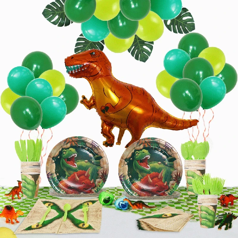 de decoración de de dinosaurios para niños, fiesta de cumpleaños, ducha de bebé, globos de dinosaurio y Kit de decoración para la Mesa desechable, 145 Uds.|Globos y accesorios| - AliExpress