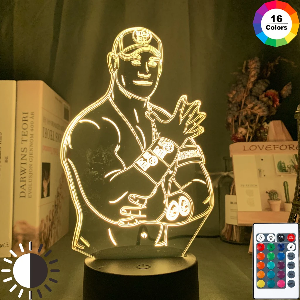 

John Felix Anthony Cena Jr. Figure Led Night Light for Office Room Decor Led Touch Sensor Colorful Bedroom Table Lamp Wrestler