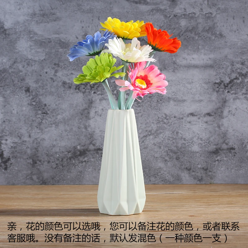 B GREEN 6 FLOWERS Год, простая современная керамическая ваза для цветов, маленькая, свежая, белая, для гостиной, настольная, для оформления цветов, Креативные украшения - Цвет: B GREEN 6 FLOWERS