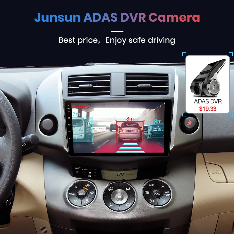 Junsun V1 2G+ 32G Android 9,0 DSP для Toyota RAV4 Rav 4 2007-2011 Автомобильный Радио Мультимедиа Видео плеер навигация gps RDS 2 din dvd