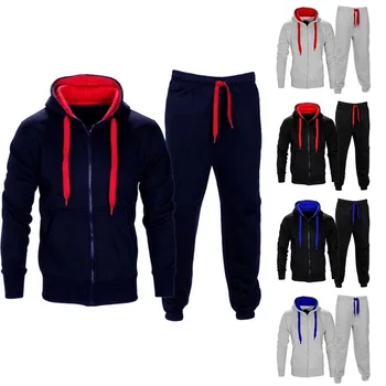 

Men Set Hooded Sweatshirt Jacket+Pant Moleton Masculino Sets Tracksuit Male 2018 Autumn Fashion Mens Zipper Set 2PC