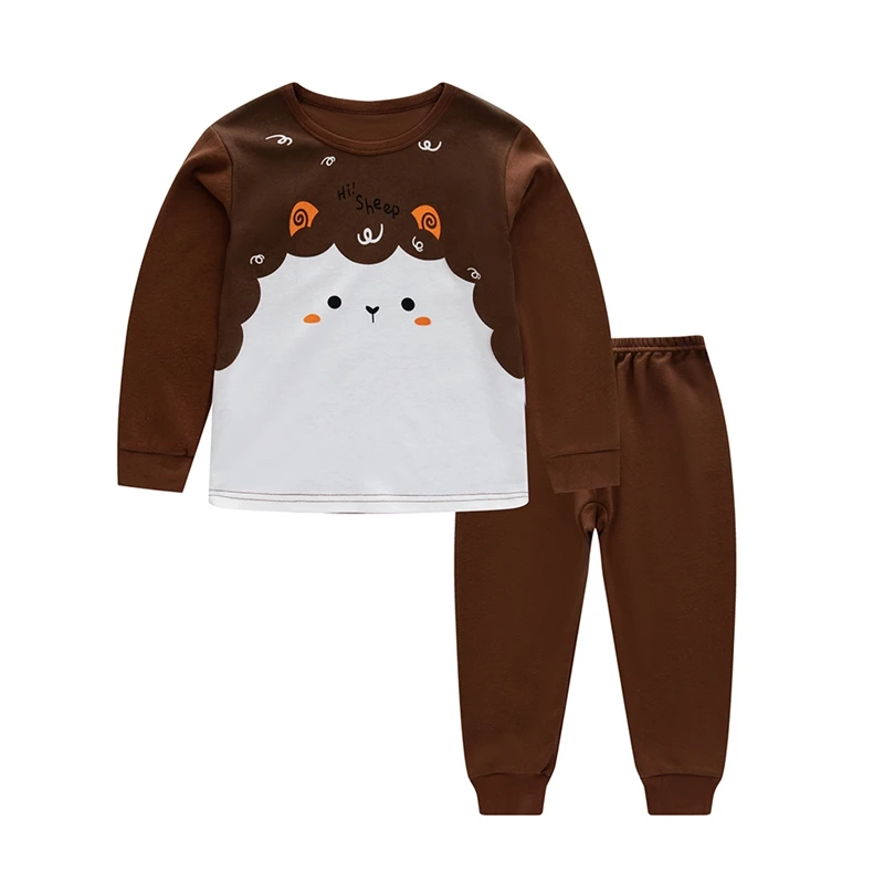 Осенний пижамный комплект для малышей, комплект одежды для сна с рисунком для маленьких мальчиков и девочек, блузка с длинными рукавами, топ+ штаны, пижама#25